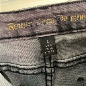 Ronan Chen Charcoal Womans Denim straight Jean US Sz 6